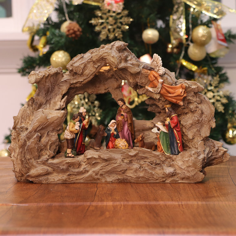 The Seasonal Aisle Blanchette Grotto Nativity Set Wayfair.co.uk